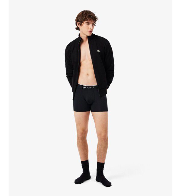 LACOSTE「3P ブランドネームロゴウエストバンドマイクロファイバートランクショーツ」|インナー|