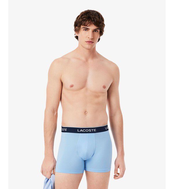 LACOSTE「3P ブランドネームロゴウエストバンドマイクロファイバートランクショーツ」|インナー|