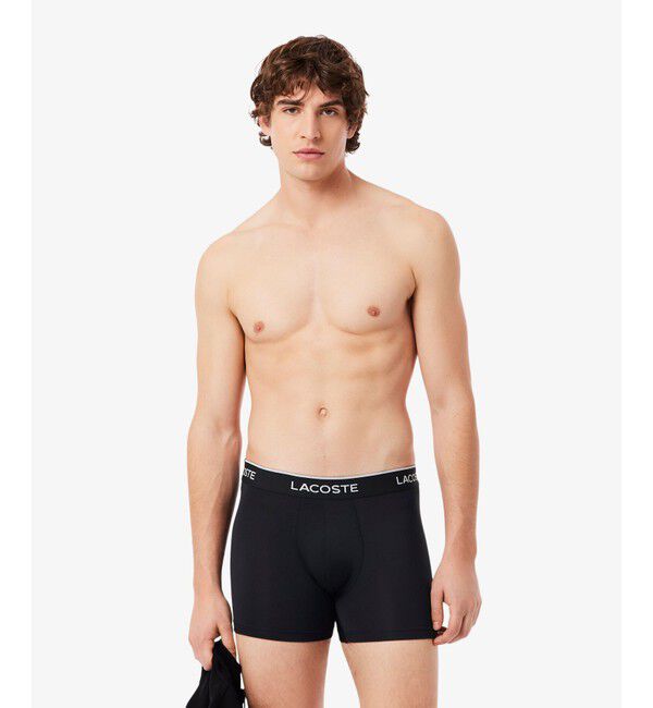 LACOSTE「3P ブランドネームロゴウエストバンドマイクロファイバートランクショーツ」|インナー|