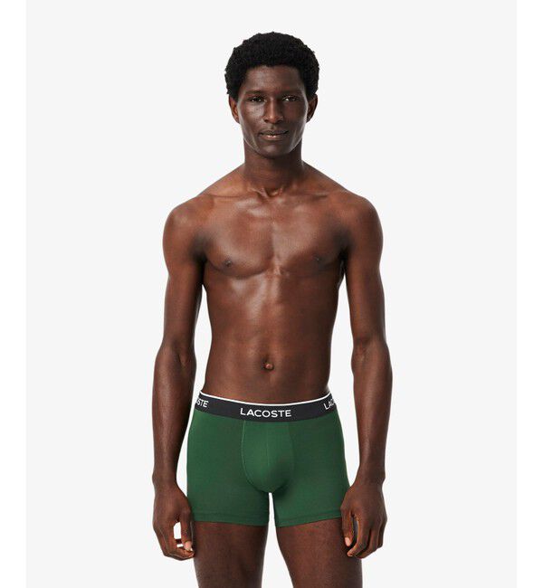 LACOSTE「3P ブランドネームロゴウエストバンドマイクロファイバートランクショーツ」|インナー|
