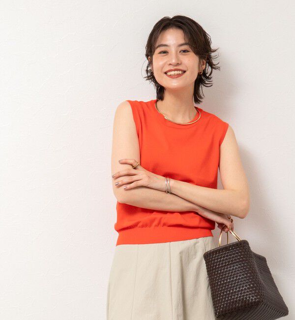 NOLLEY'S sophi「《アンサンブル対応/手洗い可能》綿ポリノースリーブプルオーバーニット」|ニット・セーター|