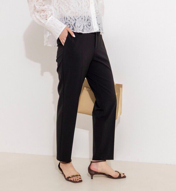 NOLLEY'S sophi「《セットアップ対応》ウォッシャブル2WAY ツイルストレッチテーパードパンツ」|その他|ブラック