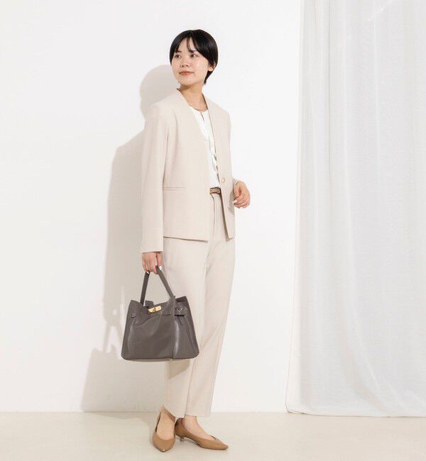 NOLLEY'S sophi「《セットアップ対応》ウォッシャブル2WAYツイルストレッチジャケット」|ノーカラージャケット|