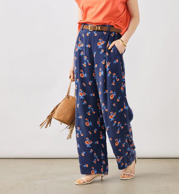 NOLLEY'S「ウォッシャブルスカーレット柄タックパンツ」|その他|