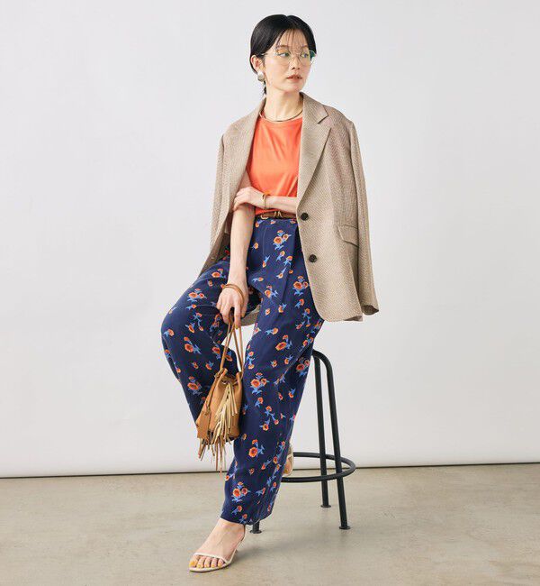 NOLLEY'S「ウォッシャブルスカーレット柄タックパンツ」|その他|