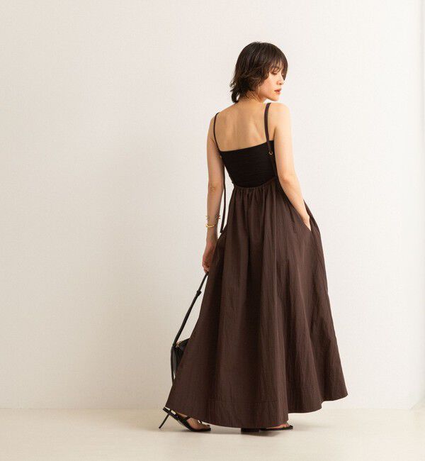 MAQWEL「【MAQWEL/マクウェル】ウォッシャブルソフトタフタワンピース」|ワンピース|