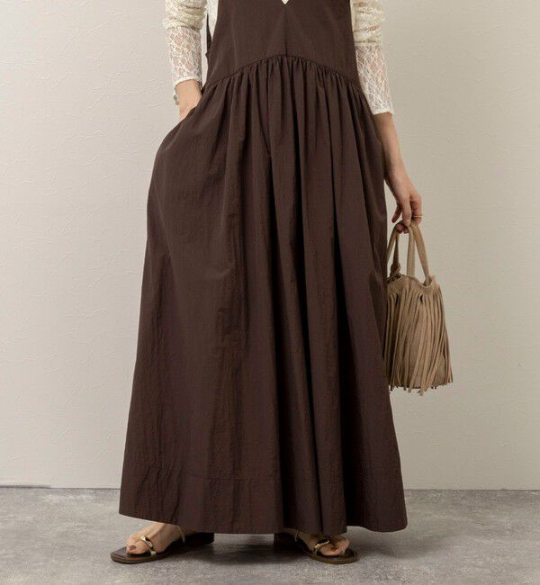 MAQWEL「【MAQWEL/マクウェル】ウォッシャブルソフトタフタワンピース」|ワンピース|