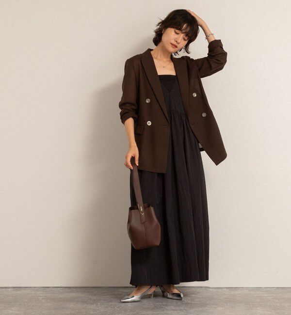 MAQWEL「【MAQWEL/マクウェル】ウォッシャブルソフトタフタワンピース」|ワンピース|