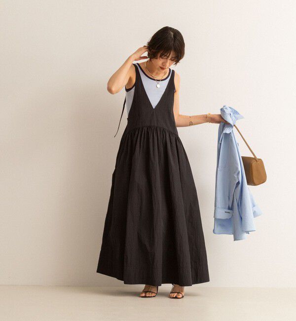MAQWEL「【MAQWEL/マクウェル】ウォッシャブルソフトタフタワンピース」|ワンピース|