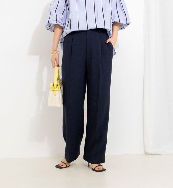 NOLLEY'S「《セットアップ対応》ウォッシャブルストレッチツイル愛されセミワイドパンツ」|その他|