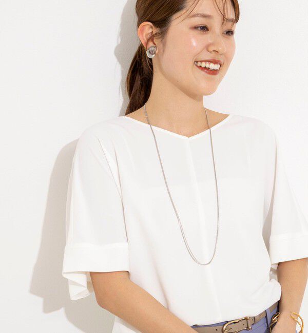 NOLLEY'S「【WEB＆一部店舗限定カラー】《セットアップ対応》ジョーゼットＶネックプルオーバー」|シャツ・ブラウス|