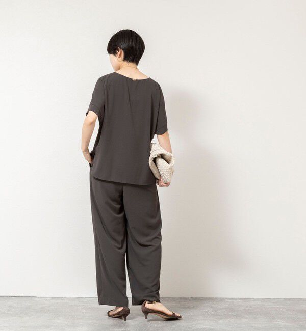 NOLLEY'S「【WEB＆一部店舗限定カラー】《セットアップ対応》ジョーゼットＶネックプルオーバー」|シャツ・ブラウス|