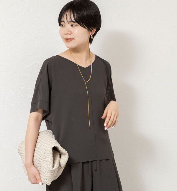 NOLLEY'S「【WEB＆一部店舗限定カラー】《セットアップ対応》ジョーゼットＶネックプルオーバー」|シャツ・ブラウス|