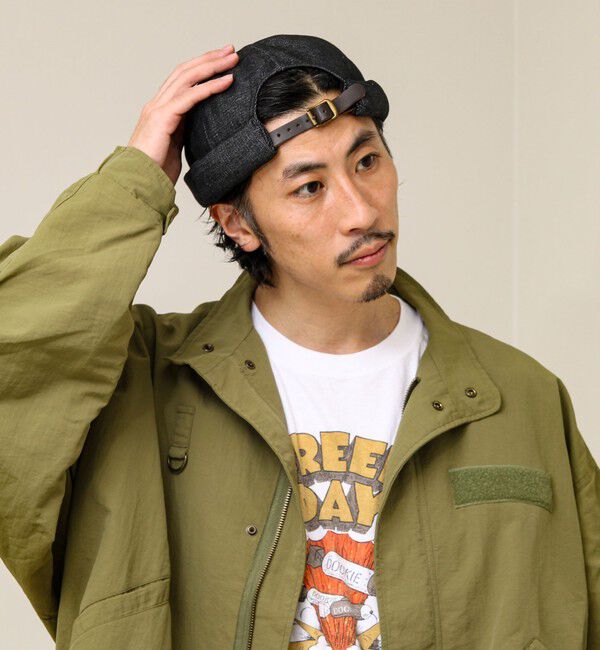 GLOSTER「DENIM /HICKORY ROLL CAP フィッシャーマンキャップ」|キャップ・キャスケット|ブラック