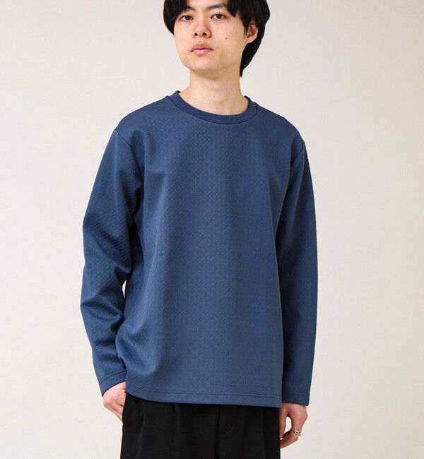 GLOSTER「【素材で魅せる】フクレリンクスジャガードロンT」|Tシャツ・カットソー|