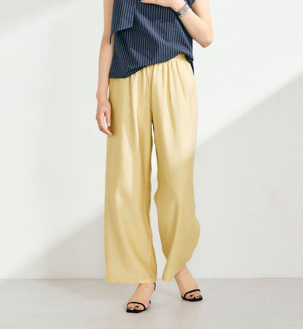 fredy emue「【接触冷感】ドライタンブラーセミワイドイージーパンツ」|チノ|イエロー