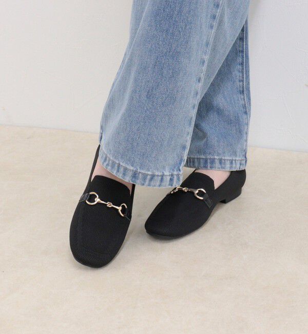 fredy emue「撥水ニットビットローファー」|その他|ブラック