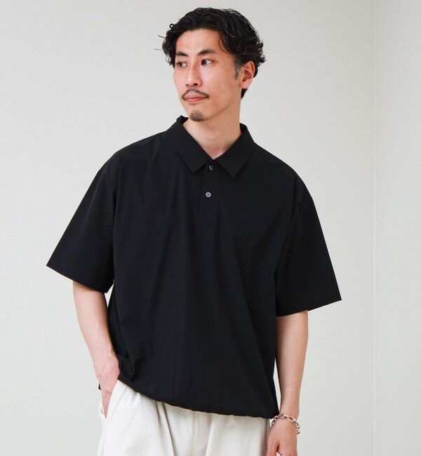 GLOSTER「【接触冷感/セットアップ着用可能】SoftCool ポロシャツ」|ポロシャツ|ブラック