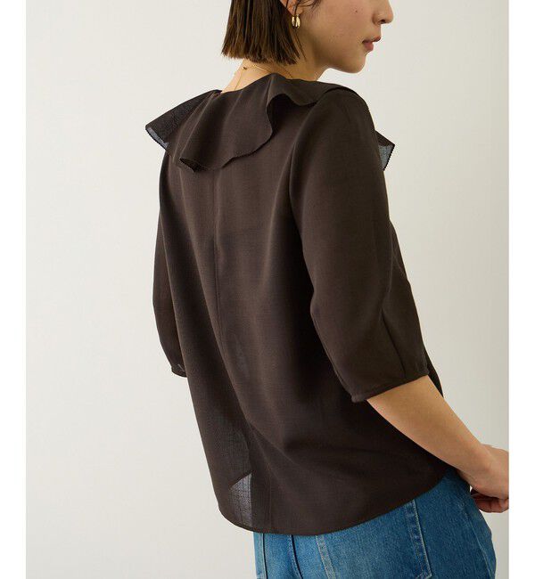 ROPE「リネンライクフリルカラーブラウス/セットアップ対応・イージーケア」|シャツ・ブラウス|