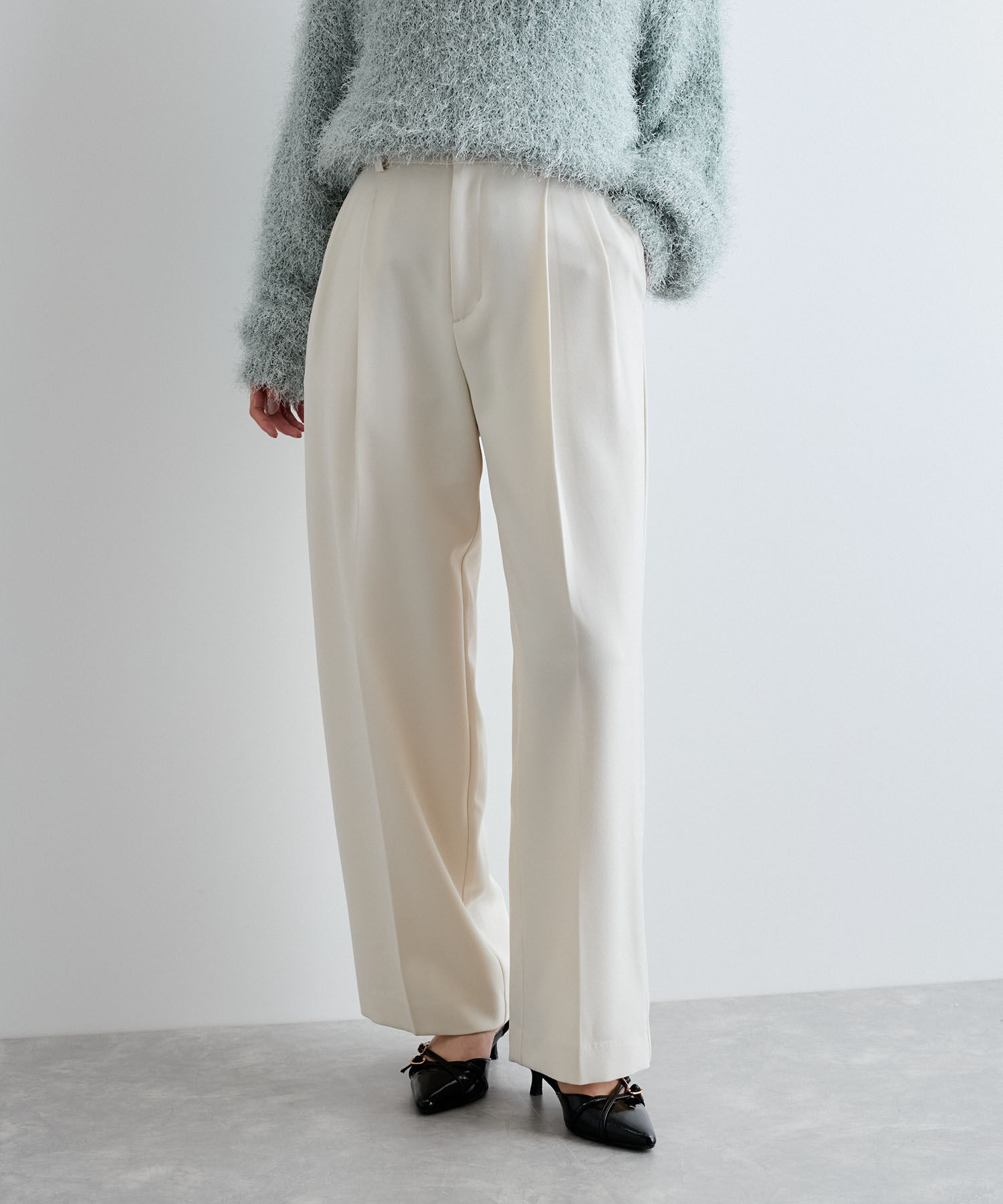 VIS「【新色追加】【美easy】ウーリッシュ2タックワイド/スラックスパンツ【洗える】」|スラックス|キナリ(16)