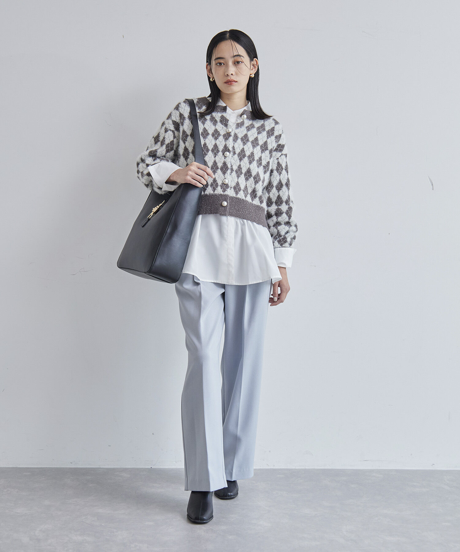 VIS「【洗える】アシンメトリーフレアーシャツ」|シャツ・ブラウス|