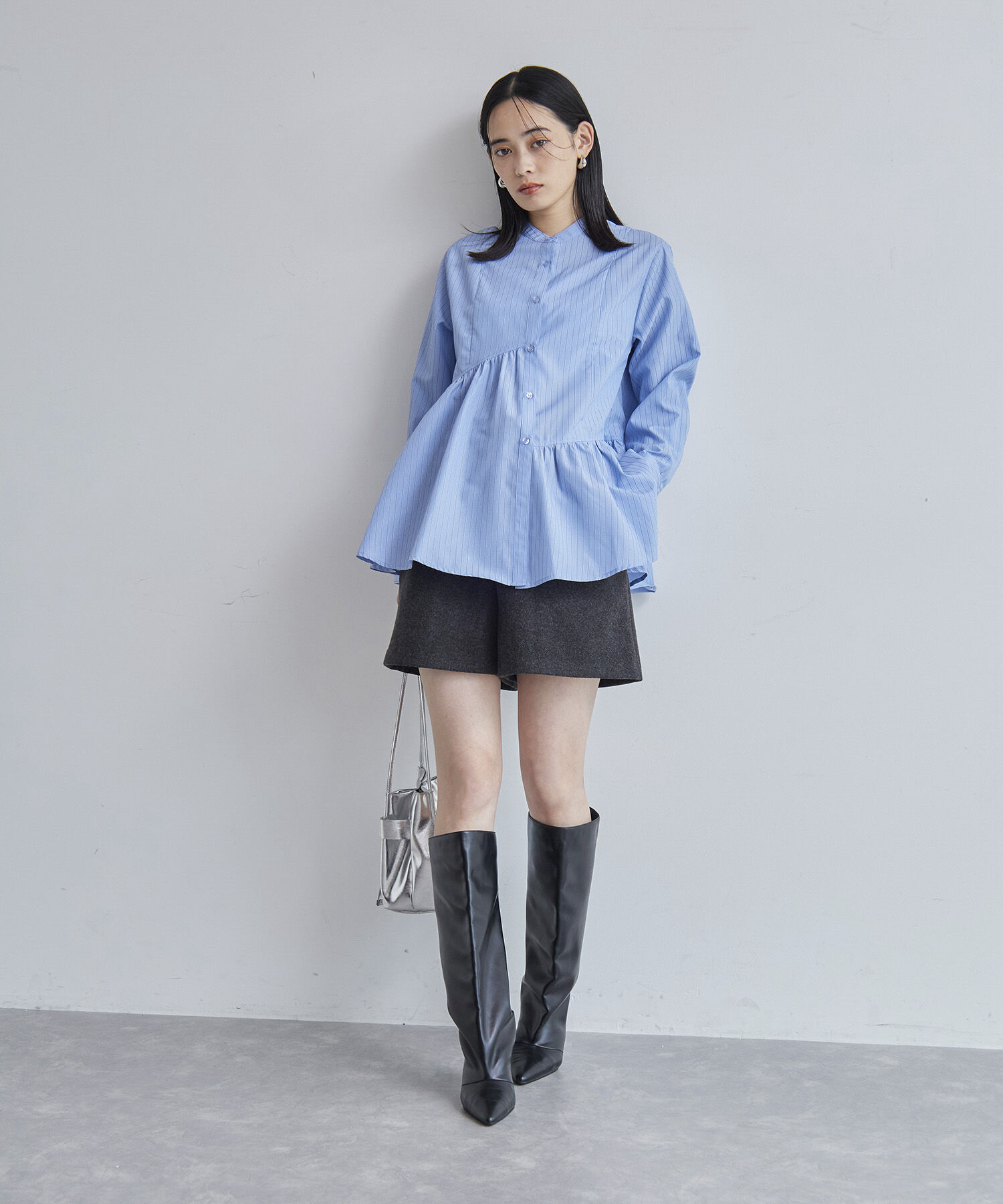 VIS「【洗える】アシンメトリーフレアーシャツ」|シャツ・ブラウス|