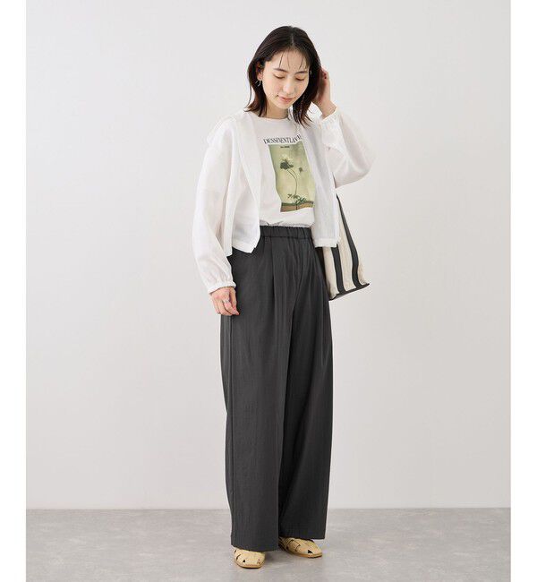 Rope&rsquo;Picnic「レーヨンナイロンイージーワイドパンツ」|チノ|