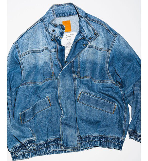 ADAM ET ROPE'「ブリーチデニム ボマージャケット / ADAM ET ROPE' JEANS -FILM-」|デニムジャケット|ネイビー系(43)