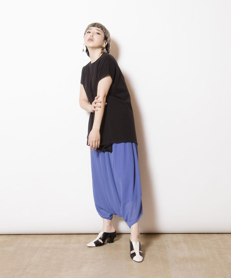  「プリーツレイヤードアラジンパンツ」|サルエル|