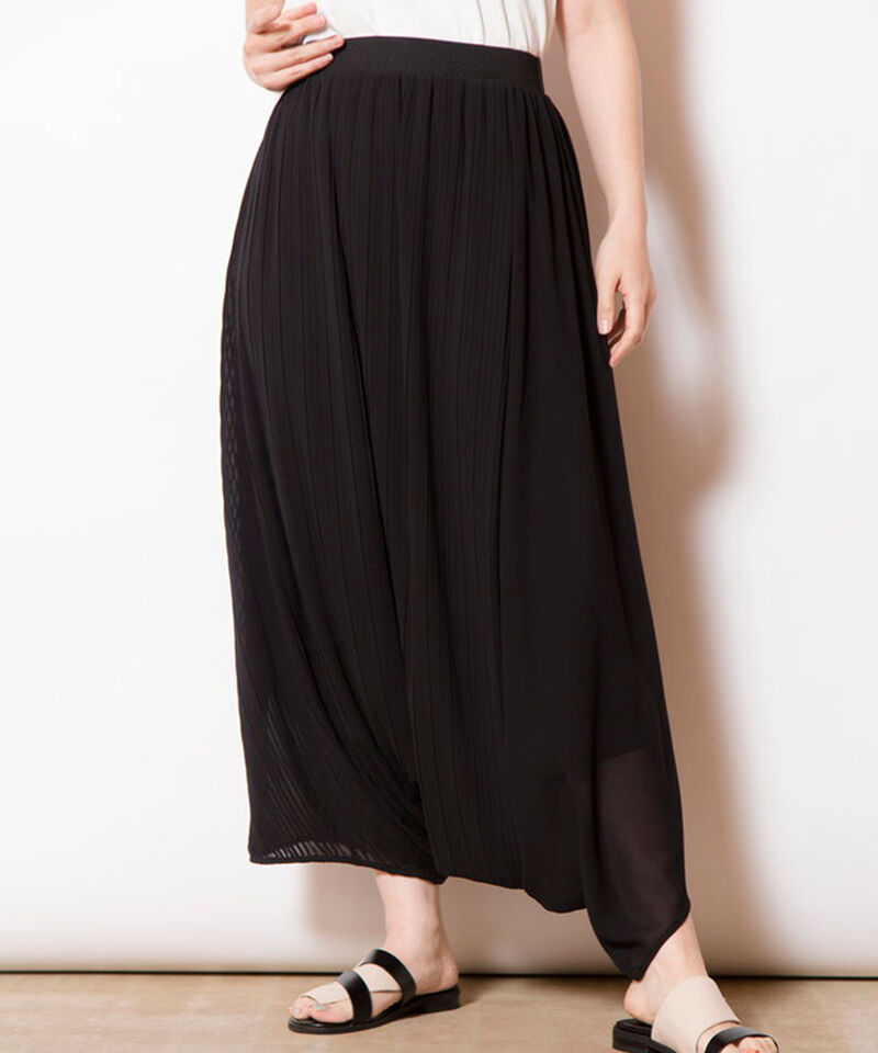  「プリーツレイヤードアラジンパンツ」|サルエル|BLACK
