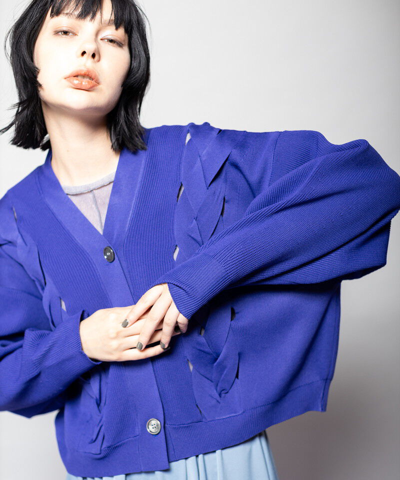  「編込ニットカーディガン」|カーディガン|