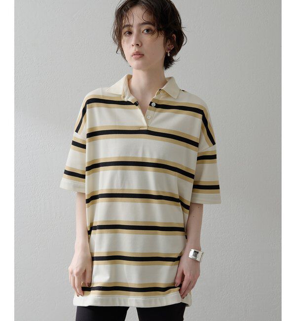 THE PAUSE「【THE PAUSE】ボーダーBIGポロシャツ」|Tシャツ・カットソー|