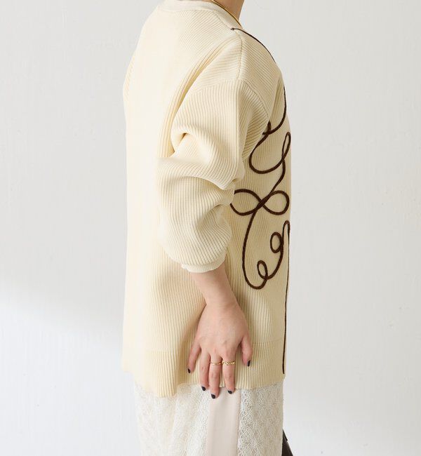  「コード刺繍深Vニット」|ニット・セーター|