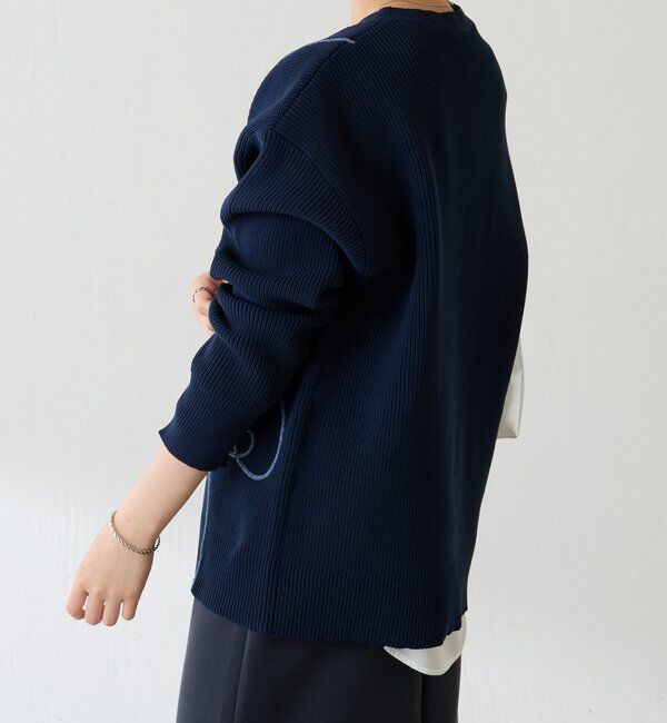  「コード刺繍深Vニット」|ニット・セーター|