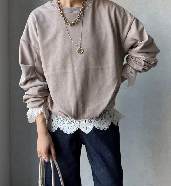  「【WEB限定】裏毛袖タックプルオーバー」|Tシャツ・カットソー|