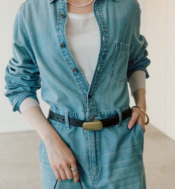  「【MONN&times;Yoshiiiiii】デニムシャツワンピース」|ワンピース|