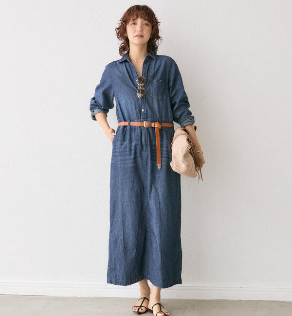  「【MONN&times;Yoshiiiiii】デニムシャツワンピース」|ワンピース|