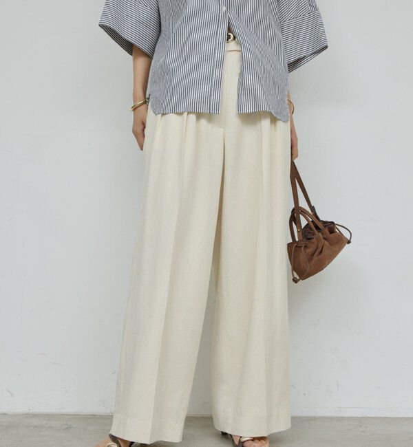  「リネンダブルタックパンツ」|チノ|