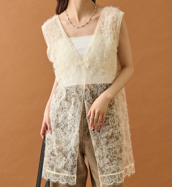  「シャギーレース タンクチュニック」|シャツ・ブラウス|