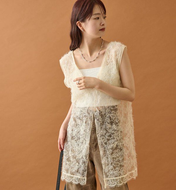  「シャギーレース タンクチュニック」|シャツ・ブラウス|