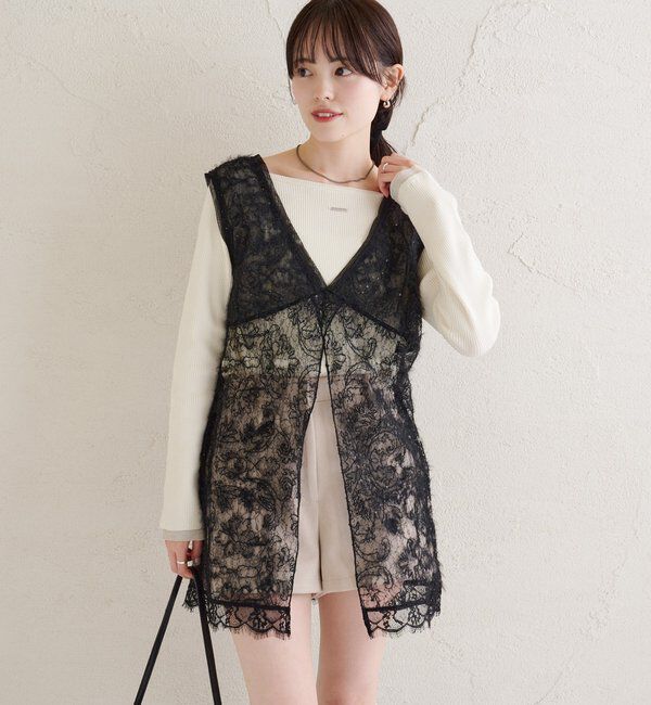  「シャギーレース タンクチュニック」|シャツ・ブラウス|