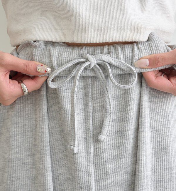  「裾ギャザーリブパンツ」|チノ|