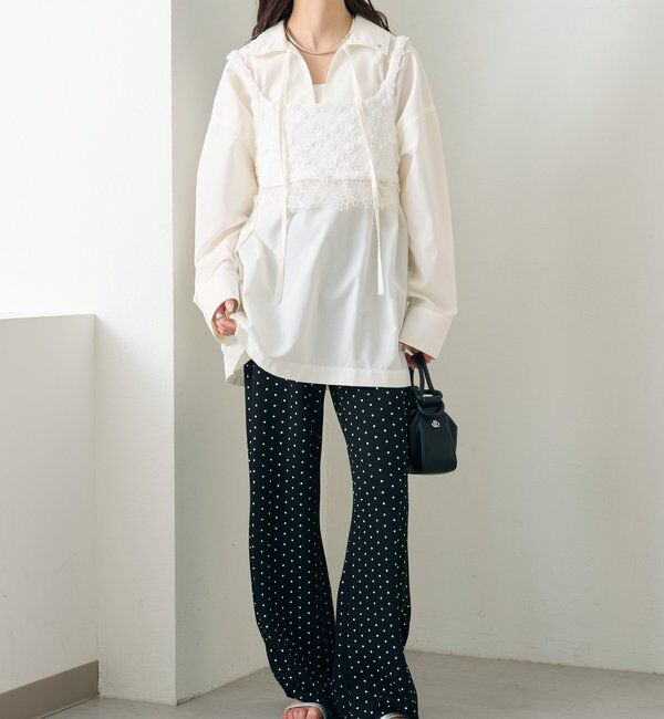  「裾ギャザーリブパンツ」|チノ|