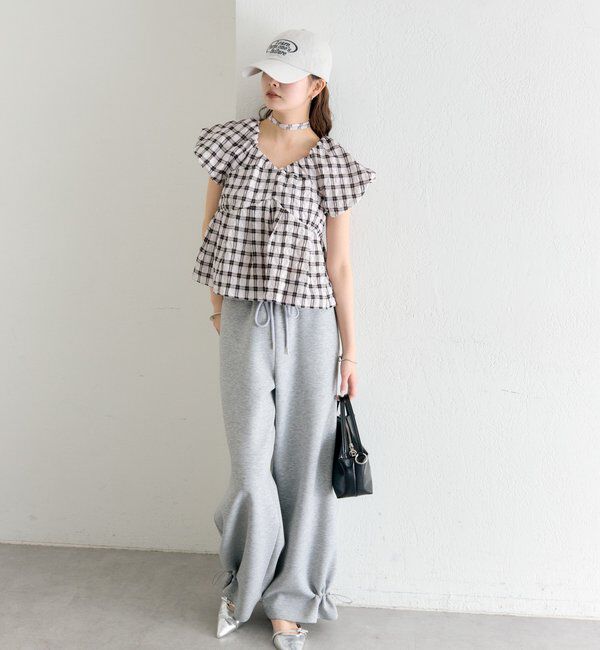 「チェックパフブラウス」|シャツ・ブラウス|