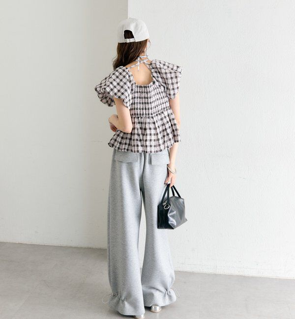  「チェックパフブラウス」|シャツ・ブラウス|