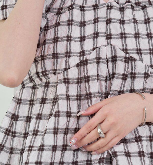  「チェックパフブラウス」|シャツ・ブラウス|