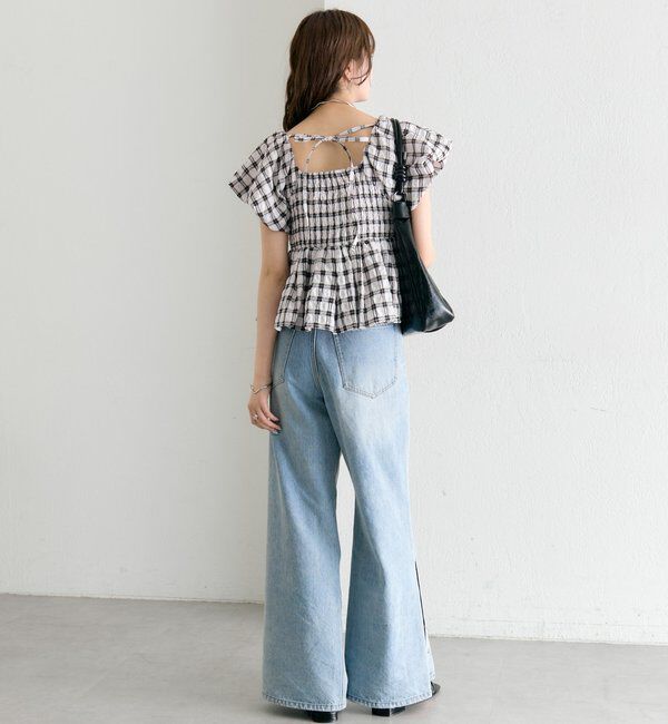  「チェックパフブラウス」|シャツ・ブラウス|