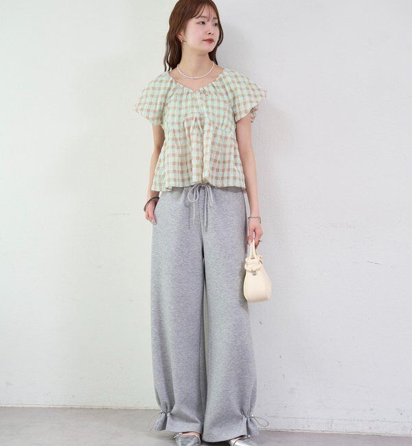  「チェックパフブラウス」|シャツ・ブラウス|