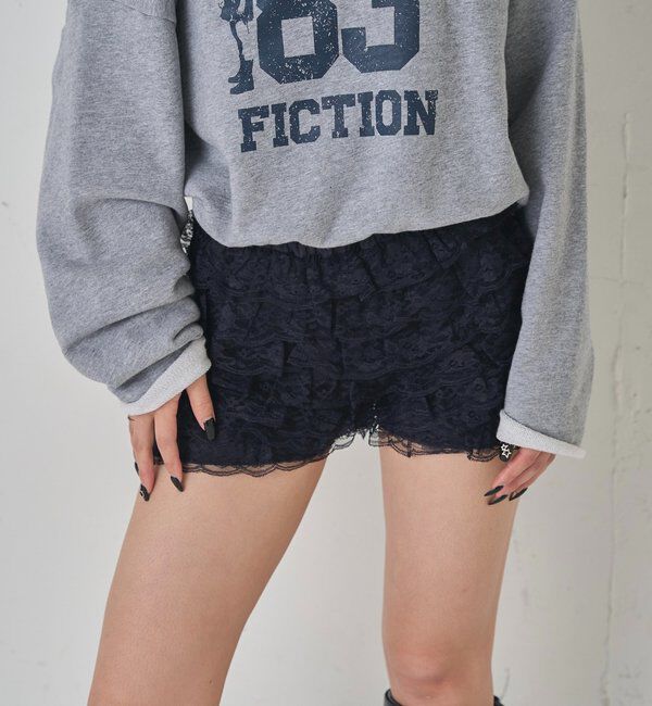  「レースショートパンツ(無地/ドット/チェック/レオパード)」|チノ|