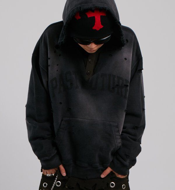  「【FromVintage】ダメージパーカー」|パーカー|